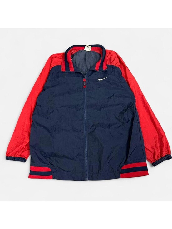 Nike Other - Vintage 90s Nike retro Navy Red zipup windbreaker big logo swoosh Men Large